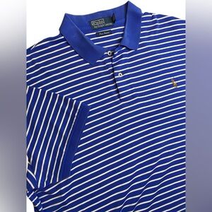 Polo Ralph Lauren Classic Fit Pima Cotton Polo Blue Striped Men’s XL Golf Soft